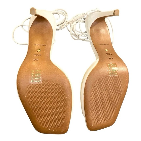 NEW $178 RAYE Gage Stiletto Heel Ankle Wrap Tie White Leather Size 8.5 - Picture 5 of 7